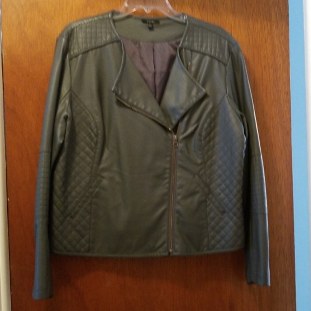 Stylish Grey Flaux leather jacket